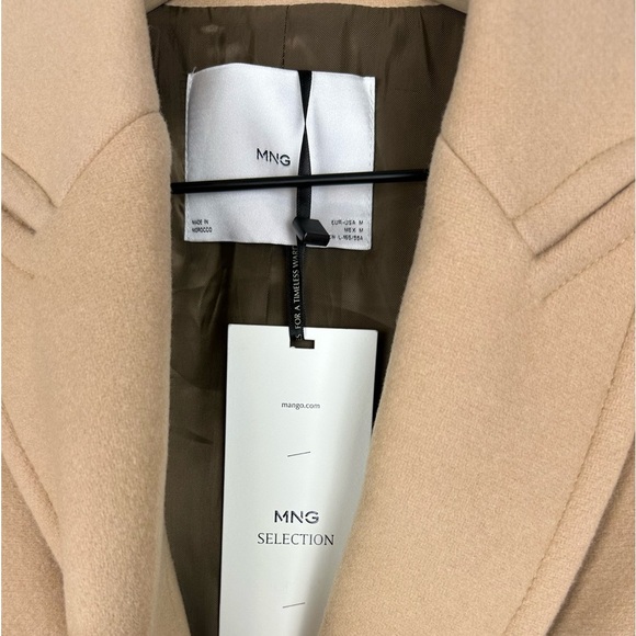 MNG Lapels Pale Pink Sustainable Wool Trench Coat Women’s Sz M NWT - Picture 10 of 11